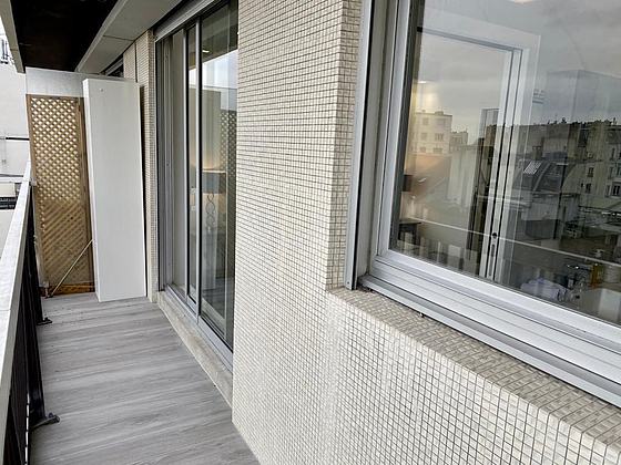 Beautiful balcon with wooden floor