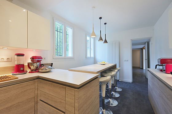 Kitchen with tile floor