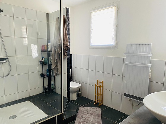 Bathroom with tile floor