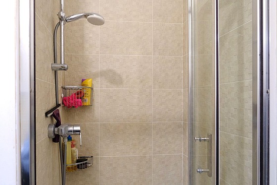 Bathroom with tile floor