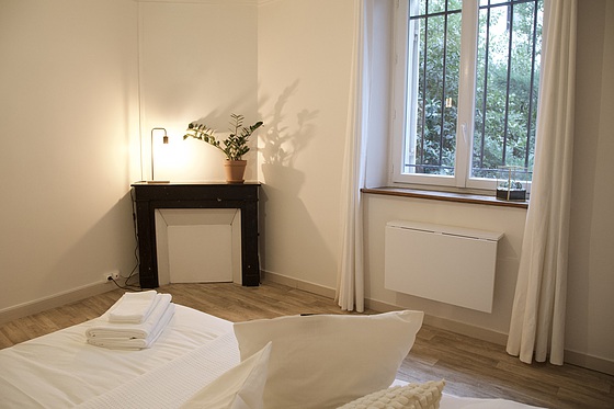Bedroom with windows