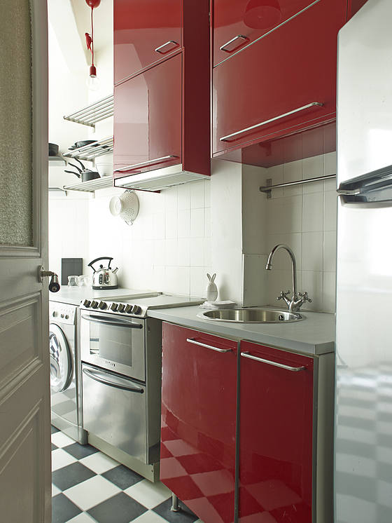 Kitchen with tile floor