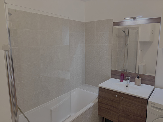 Bathroom with tile floor