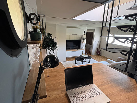 Living room with windows
