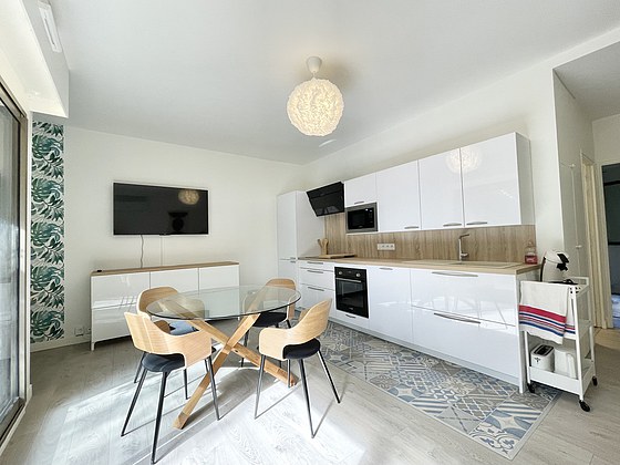Living room with wooden floor
