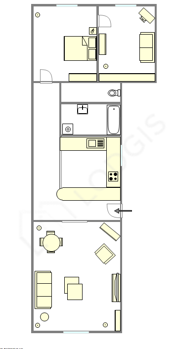 Wohnung Paris 15° - Interaktiven Plan