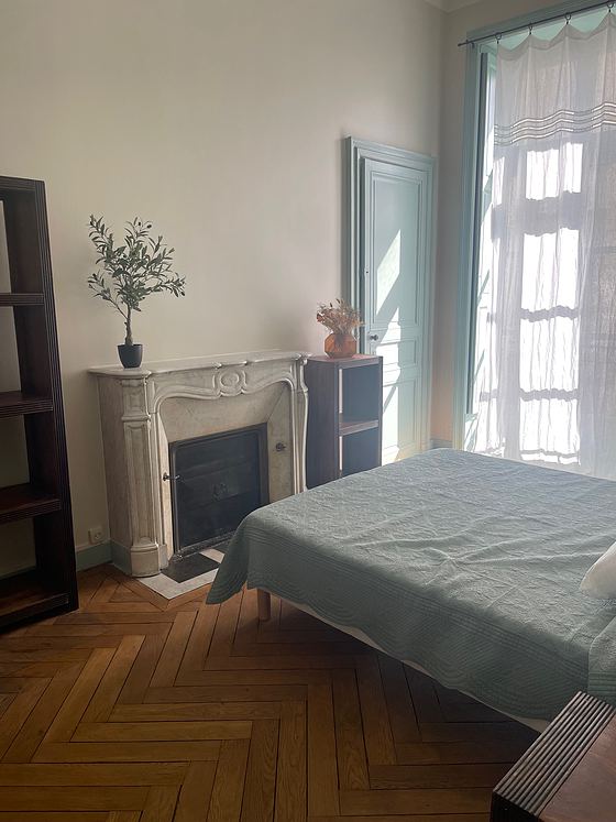 Bedroom with windows