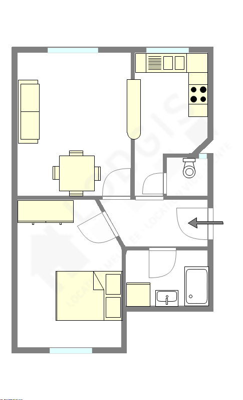 Apartment Paris 14° - Interactive plan