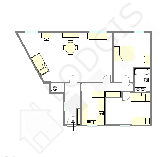 Appartement Paris 15° - Plan interactif