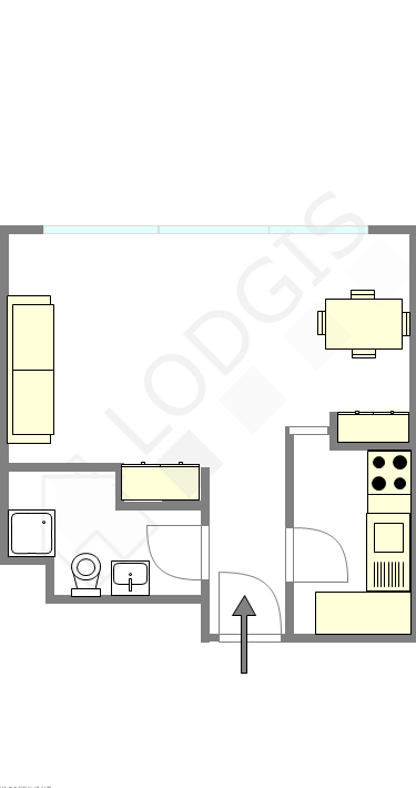 Квартира Париж 19° - Интерактивный план