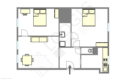 Appartement Paris 16° - Plan interactif
