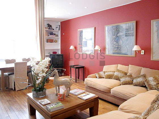 Very quiet living room furnished with 2 sofabed(s) of 90cm, tv, wardrobe