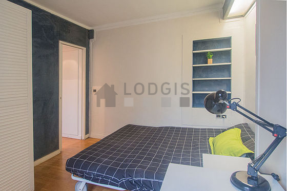 Bedroom with double-glazed windows facing the courtyard