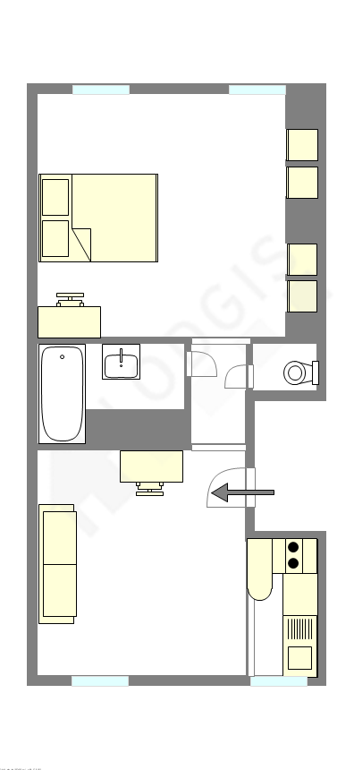 Квартира Париж 18° - Интерактивный план