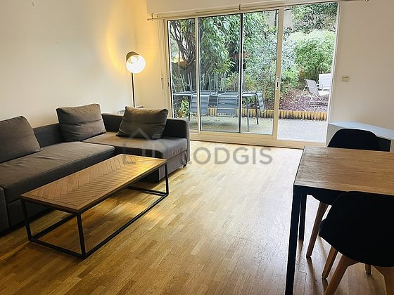 Living room with wooden floor