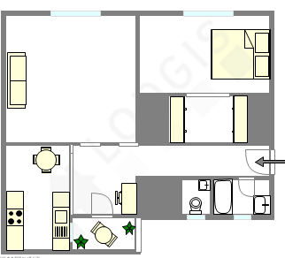 Квартира Париж 5° - Интерактивный план