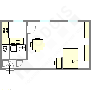 Apartment Paris 13° - Interactive plan
