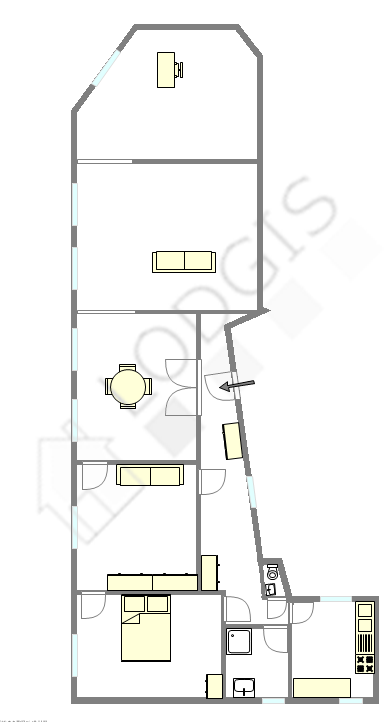 Квартира Париж 2° - Интерактивный план