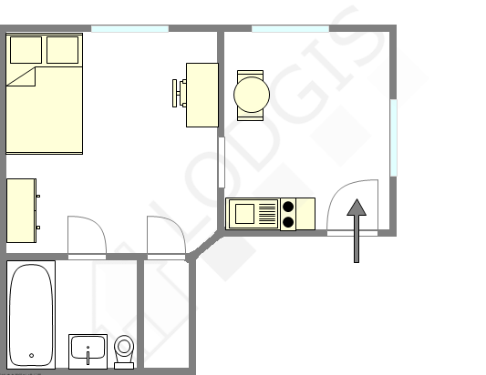Квартира Париж 5° - Интерактивный план