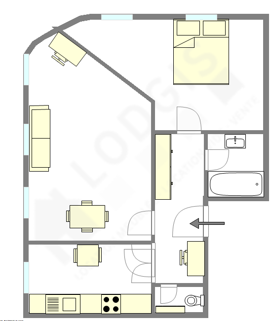 Appartement Paris 13° - Plan interactif