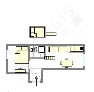 Appartement Paris 1° - Plan interactif