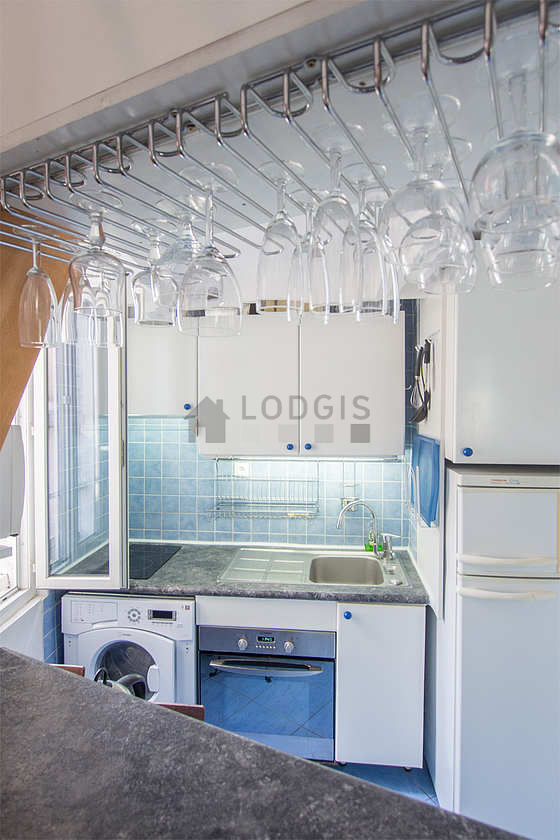 Kitchen equipped with crockery