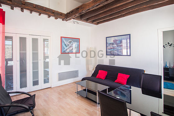 Living room with wooden floor