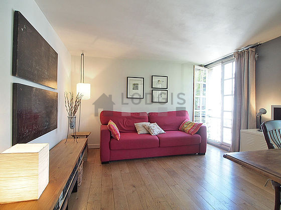 Living room with wooden floor