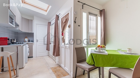 Very quiet living room furnished with air conditioning, tv, wardrobe