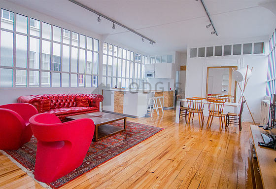 Quiet living room furnished with 1 sofabed(s) of 160cm, 1 futon(s) of 160cm, tv, dvd player