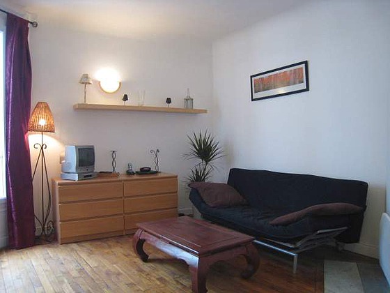 Living room with wooden floor