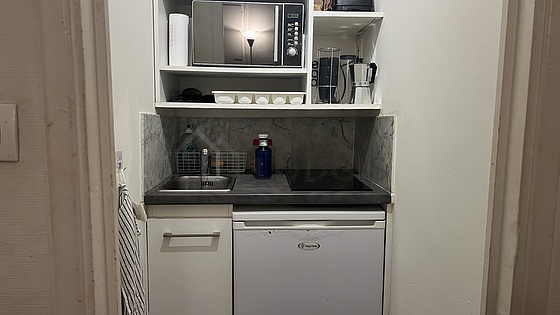 Kitchen with marble floor