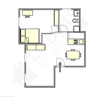Квартира Париж 18° - Интерактивный план