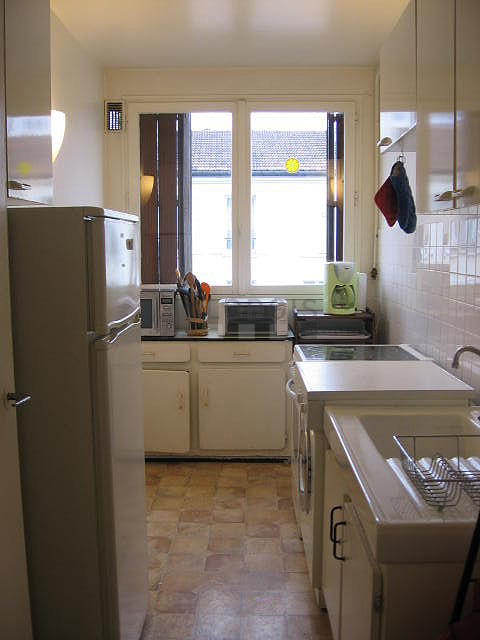 Kitchen with linoleum floor
