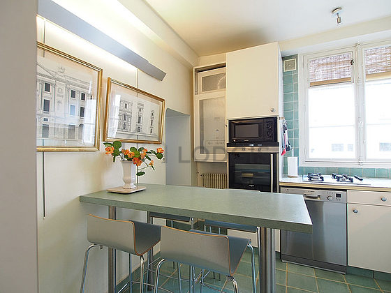 Kitchen with tile floor