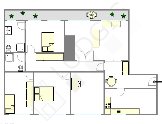 Appartement Paris 17° - Plan interactif