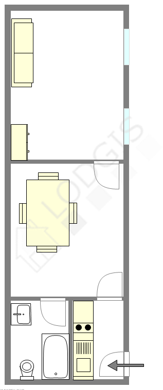 Appartement Paris 15° - Plan interactif