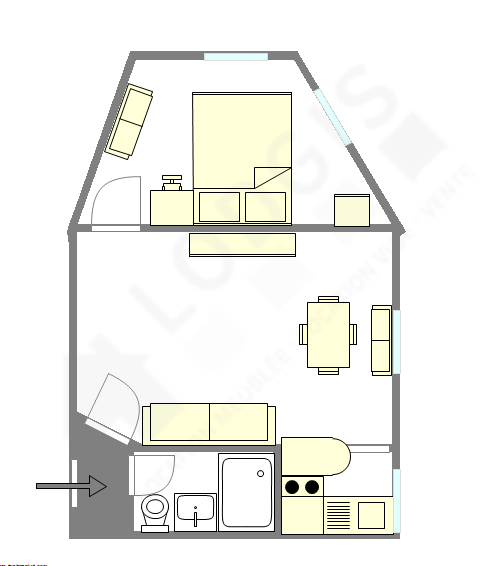 Квартира Париж 11° - Интерактивный план