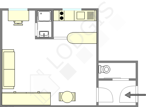 Квартира Париж 1° - Интерактивный план
