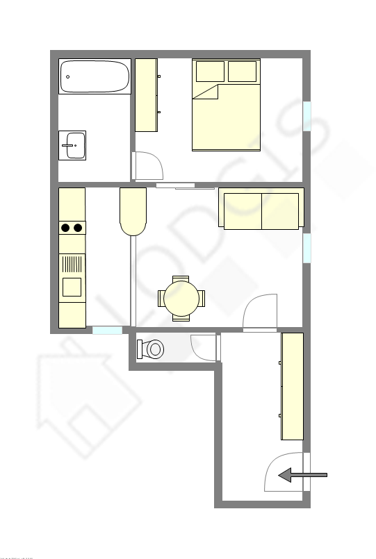 Appartamento Parigi 11° - Piantina interattiva