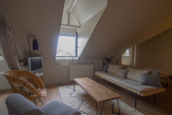 Living room with wooden floor