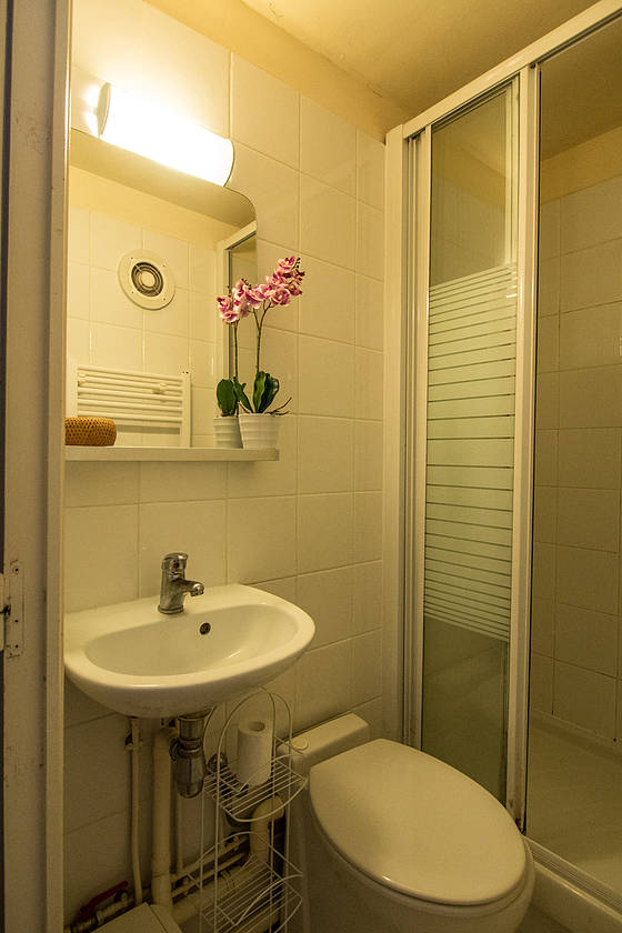 Bathroom with tile floor