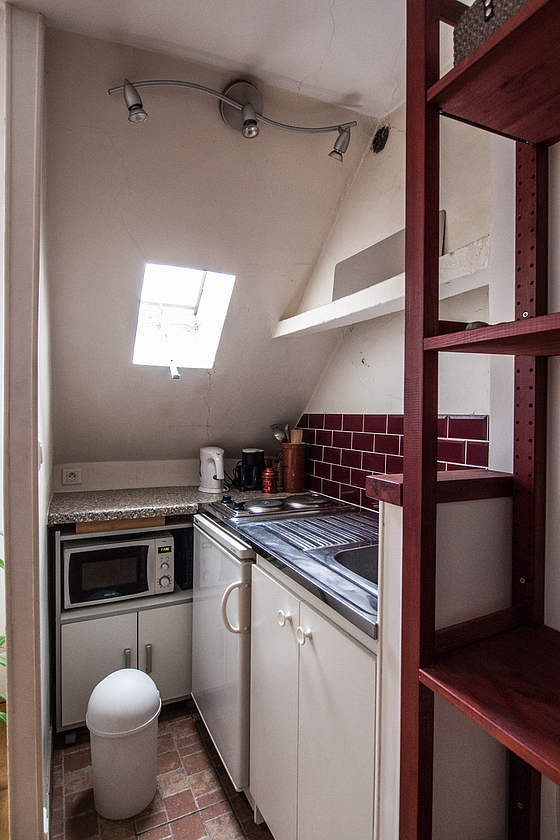 Kitchen with tile floor