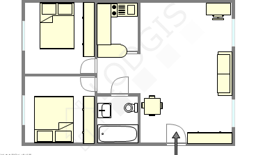 Квартира Париж 2° - Интерактивный план