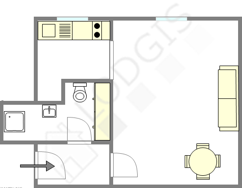Квартира Париж 19° - Интерактивный план