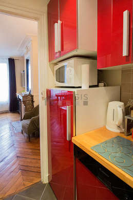 Kitchen equipped with stool
