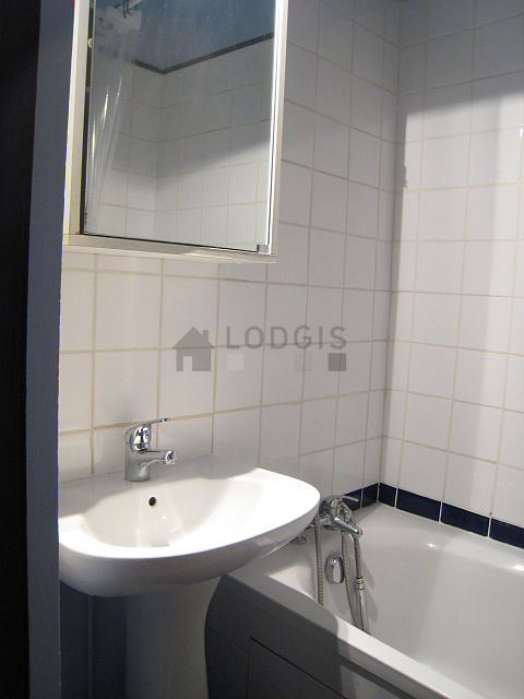 Bathroom with linoleum floor