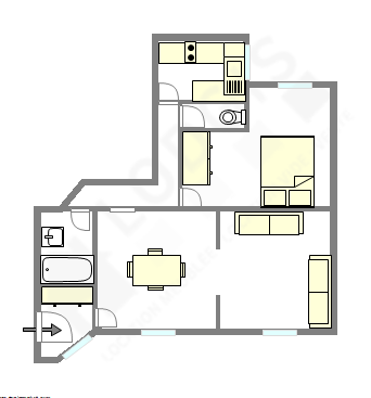 Apartment Paris 3° - Interactive plan