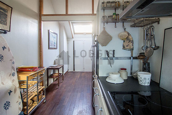 Kitchen equipped with crockery