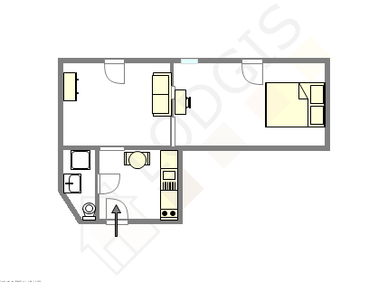 Квартира Париж 18° - Интерактивный план